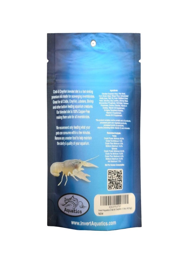 Invert Aquatics Crab & Crayfish Sinking Blended Diet - Aquatic Crab & Shrimp Food (1.5 oz (42.5g)) - Image 2